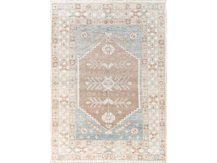 5'10" x 8'6" New Hand Knotted Pink Wool Rectangle Oriental Rug - MOA1021980