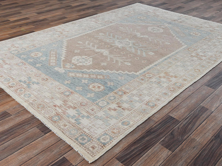 5'10" x 8'6" New Hand Knotted Pink Wool Rectangle Oriental Rug - MOA1021980