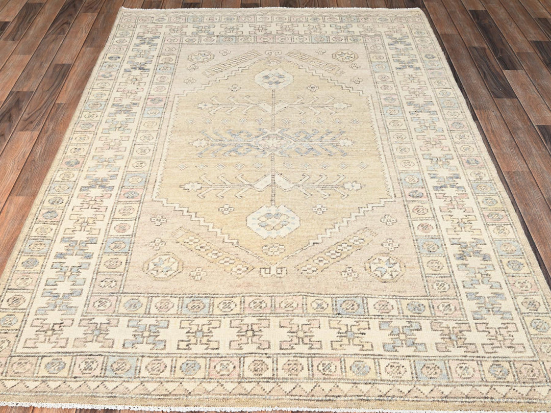 4'10" x 6'10" New Hand Knotted Brown Wool Rectangle Oriental Rug - MOA1021981