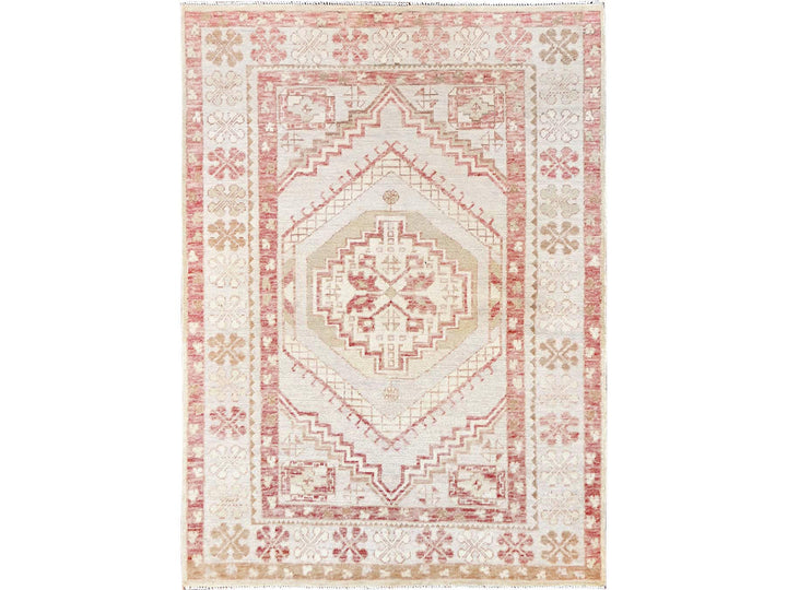 4'10" x 6'8" New Hand Knotted Grey Wool Rectangle Oriental Rug - MOA1021982