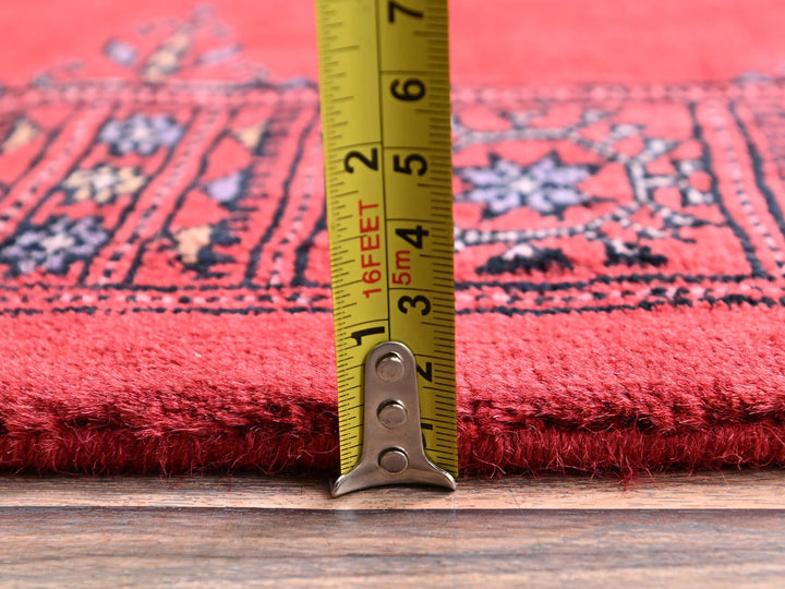 2'7" x 14'1" New Hand Knotted Red Wool Runner Oriental Rug - MOA1021986