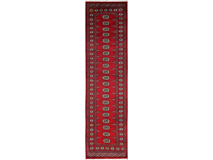 2'8" x 10'3" New Hand Knotted Red Wool Runner Oriental Rug - MOA1021987