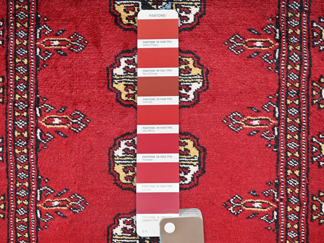 2'8" x 10'3" New Hand Knotted Red Wool Runner Oriental Rug - MOA1021987