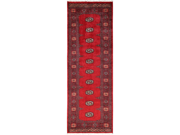 2'8" x 8'0" New Hand Knotted Red Wool Runner Oriental Rug - MOA1021989