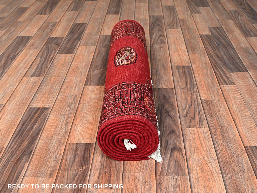 2'8" x 8'0" New Hand Knotted Red Wool Runner Oriental Rug - MOA1021989