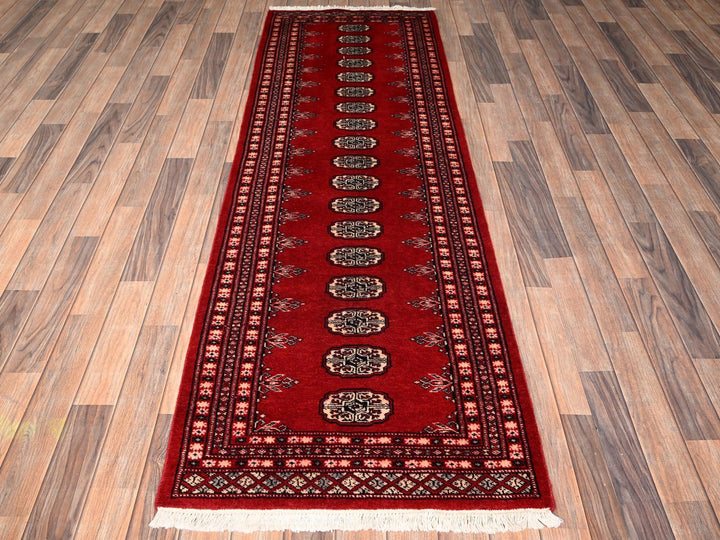 2'6" x 8'0" New Hand Knotted Red Wool Runner Oriental Rug - MOA1021990