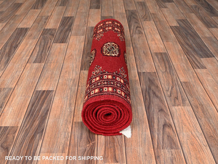 2'6" x 8'0" New Hand Knotted Red Wool Runner Oriental Rug - MOA1021990