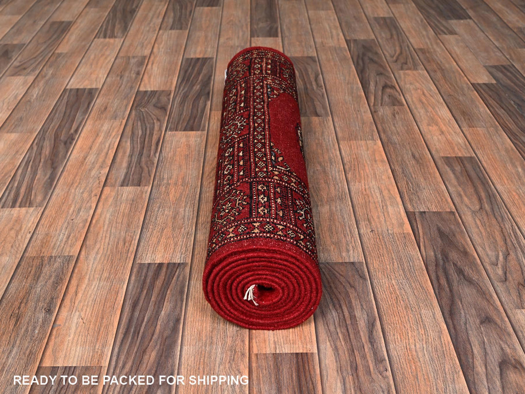 2'7" x 8'5" New Hand Knotted Red Wool Runner Oriental Rug - MOA1021992