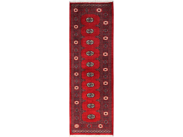 2'7" x 8'1" New Hand Knotted Red Wool Runner Oriental Rug - MOA1021993