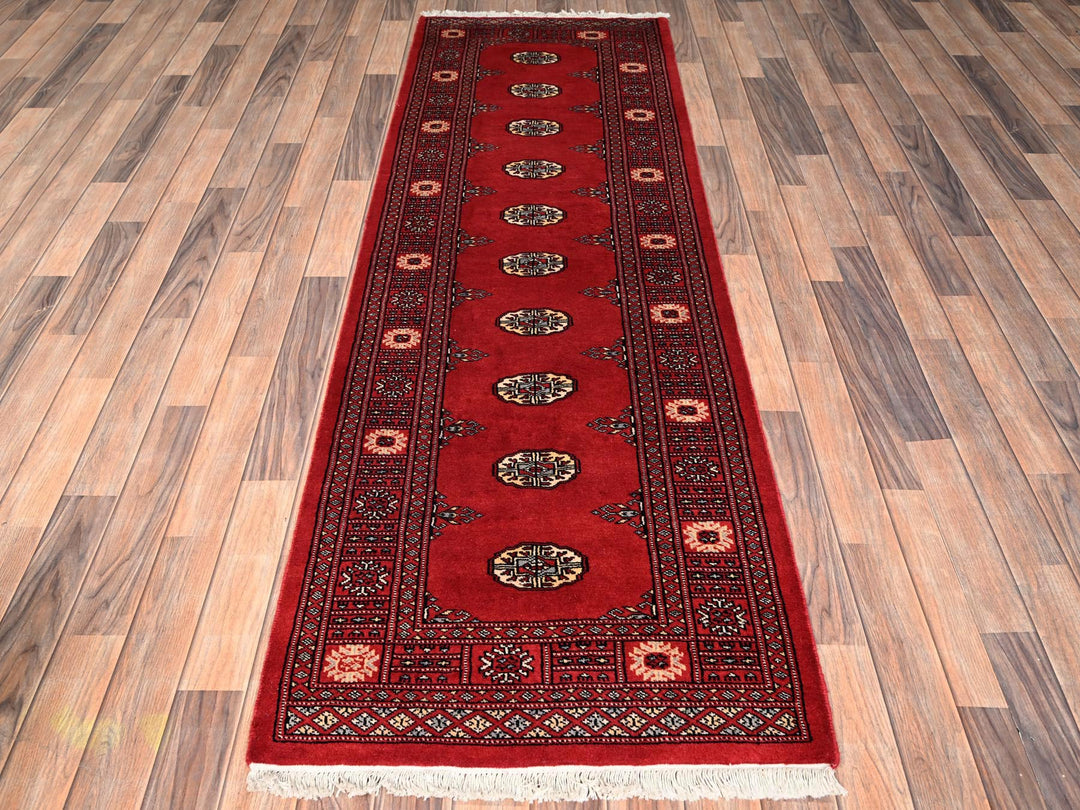 2'7" x 8'1" New Hand Knotted Red Wool Runner Oriental Rug - MOA1021993