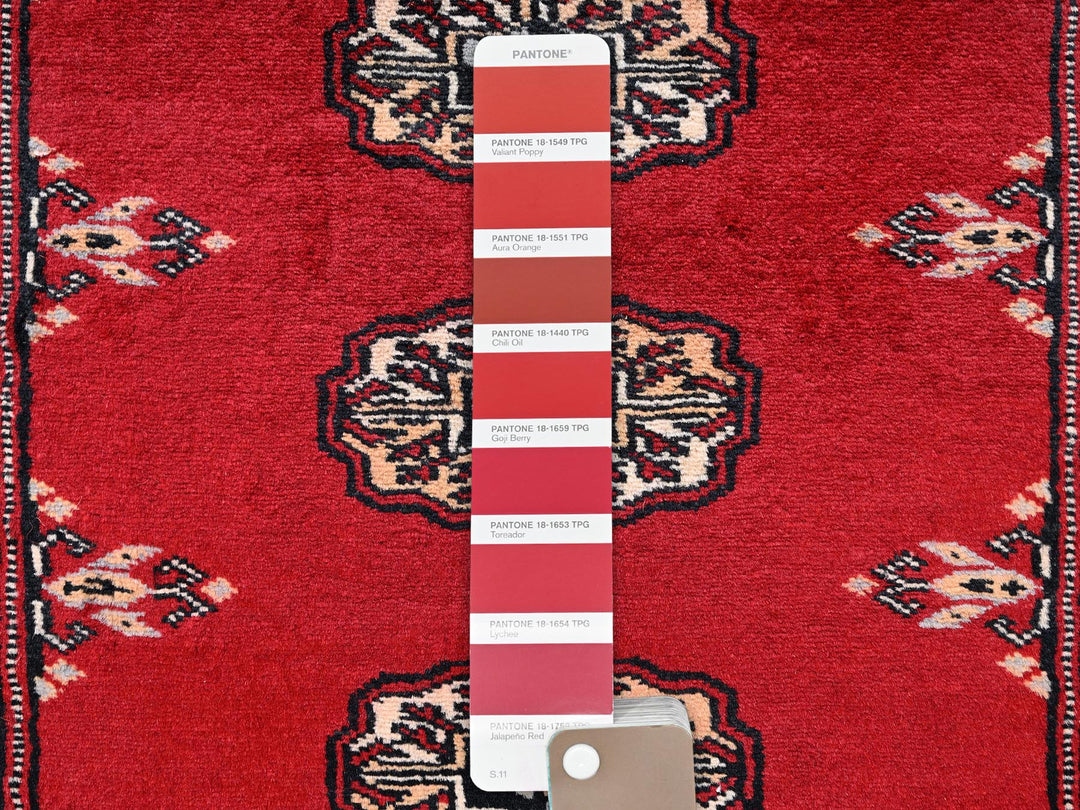 2'7" x 6'3" New Hand Knotted Red Wool Runner Oriental Rug - MOA1021994