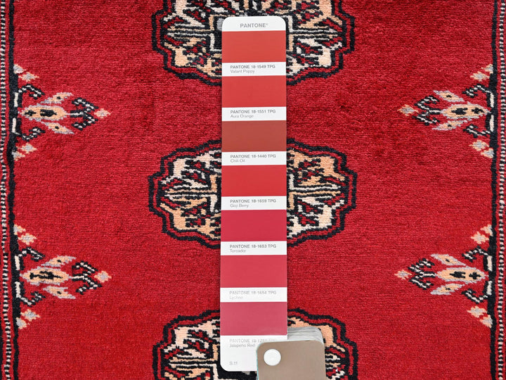 2'7" x 6'3" New Hand Knotted Red Wool Runner Oriental Rug - MOA1021994