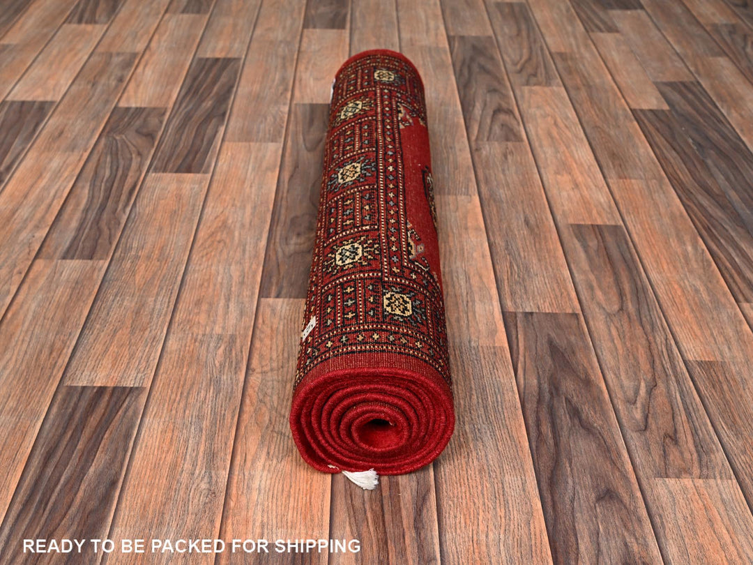 2'7" x 6'3" New Hand Knotted Red Wool Runner Oriental Rug - MOA1021994