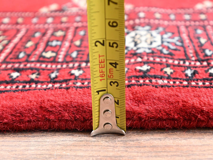 2'7" x 6'3" New Hand Knotted Red Wool Runner Oriental Rug - MOA1021994