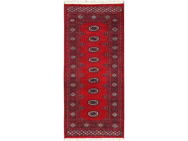 2'7" x 6'0" New Hand Knotted Red Wool Runner Oriental Rug - MOA1021995