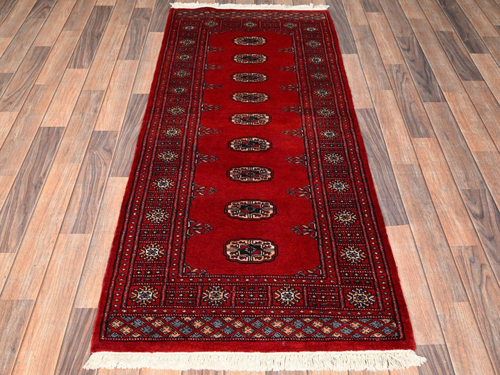 2'7" x 6'0" New Hand Knotted Red Wool Runner Oriental Rug - MOA1021995
