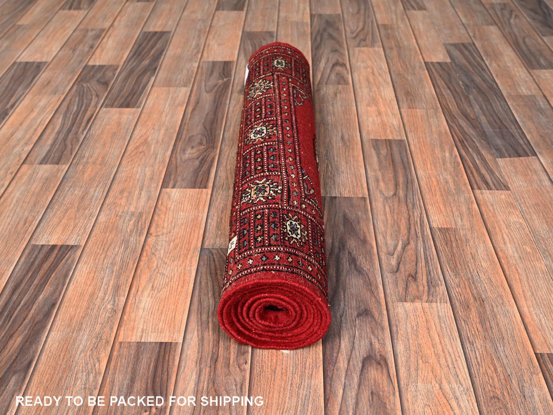 2'7" x 6'0" New Hand Knotted Red Wool Runner Oriental Rug - MOA1021995