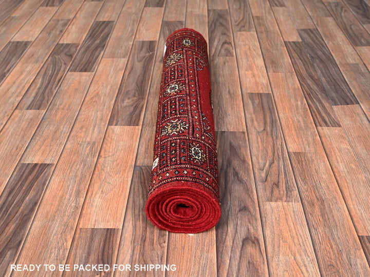 2'7" x 6'0" New Hand Knotted Red Wool Runner Oriental Rug - MOA1021995