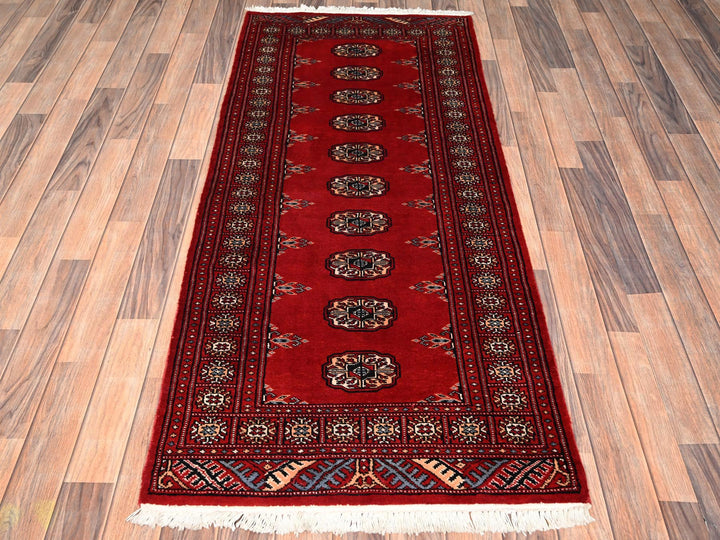 2'8" x 6'2" New Hand Knotted Red Wool Runner Oriental Rug - MOA1021996