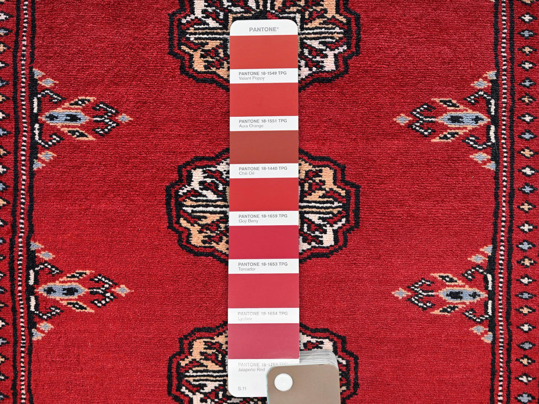 2'8" x 6'2" New Hand Knotted Red Wool Runner Oriental Rug - MOA1021996