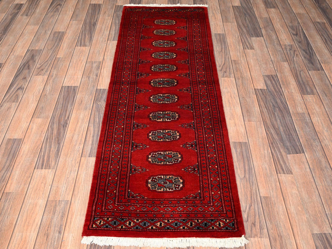 2'0" x 6'0" New Hand Knotted Red Wool Runner Oriental Rug - MOA1021998