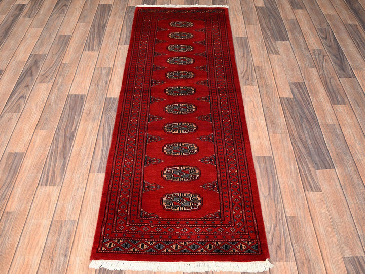 2'0" x 6'0" New Hand Knotted Red Wool Runner Oriental Rug - MOA1021998