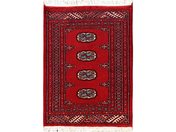 2'1" x 2'10" New Hand Knotted Red Wool Rectangle Oriental Rug - MOA1021999