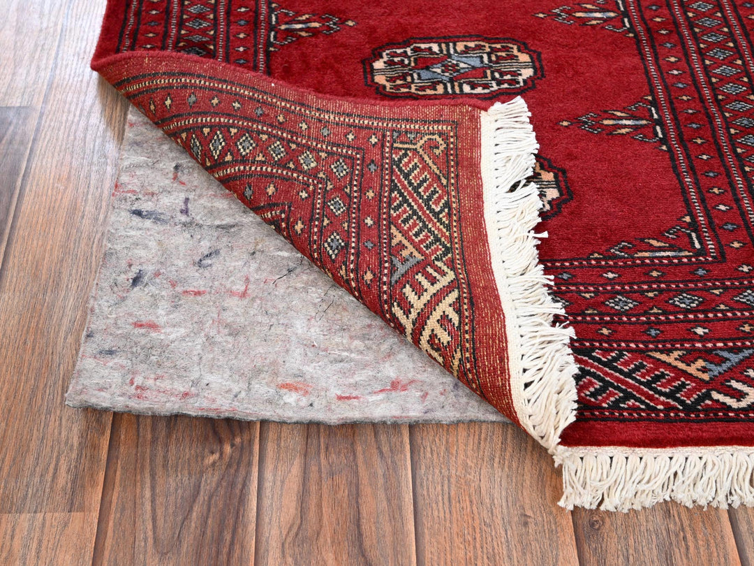 2'1" x 2'10" New Hand Knotted Red Wool Rectangle Oriental Rug - MOA1021999