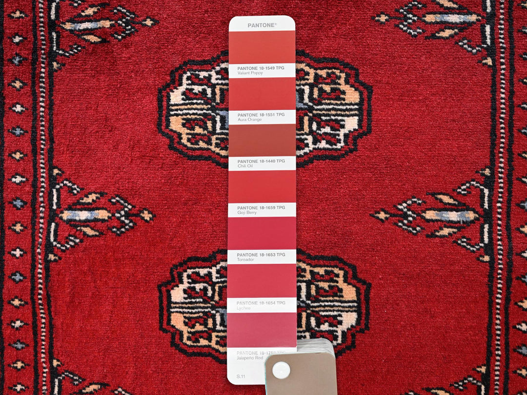 2'1" x 2'10" New Hand Knotted Red Wool Rectangle Oriental Rug - MOA1021999