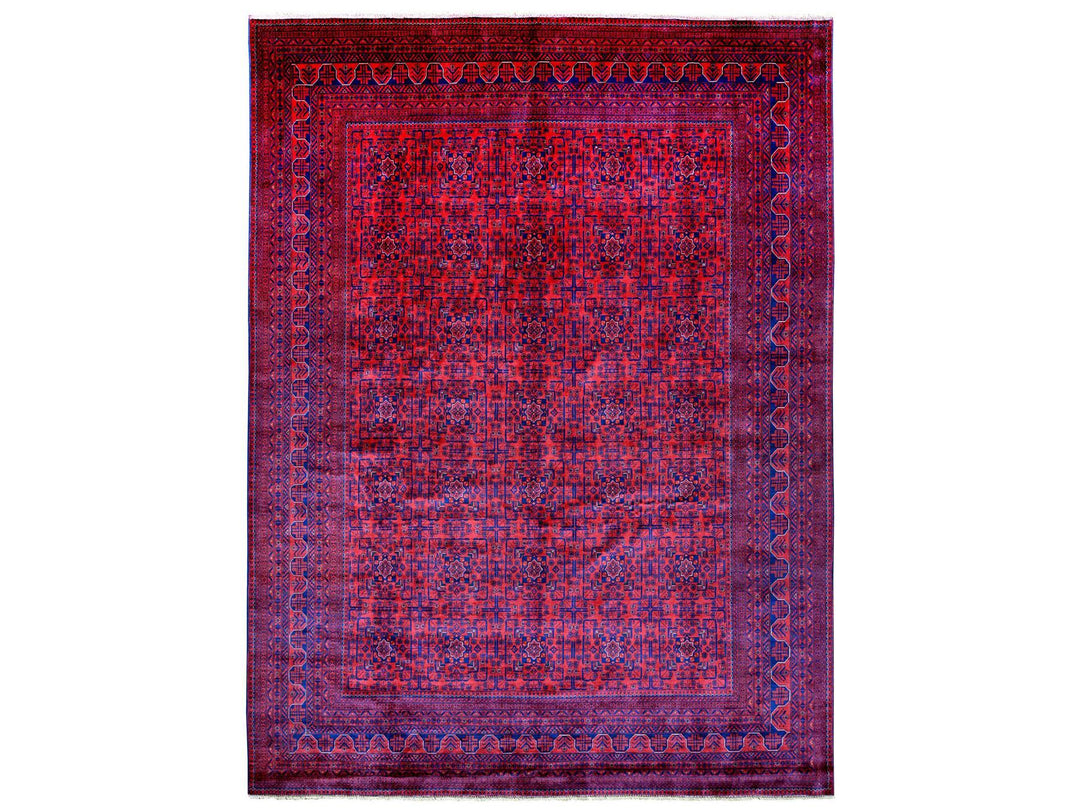 9'9" x 12'11" New Hand Knotted Red Wool Rectangle Oriental Rug - MOA10220001