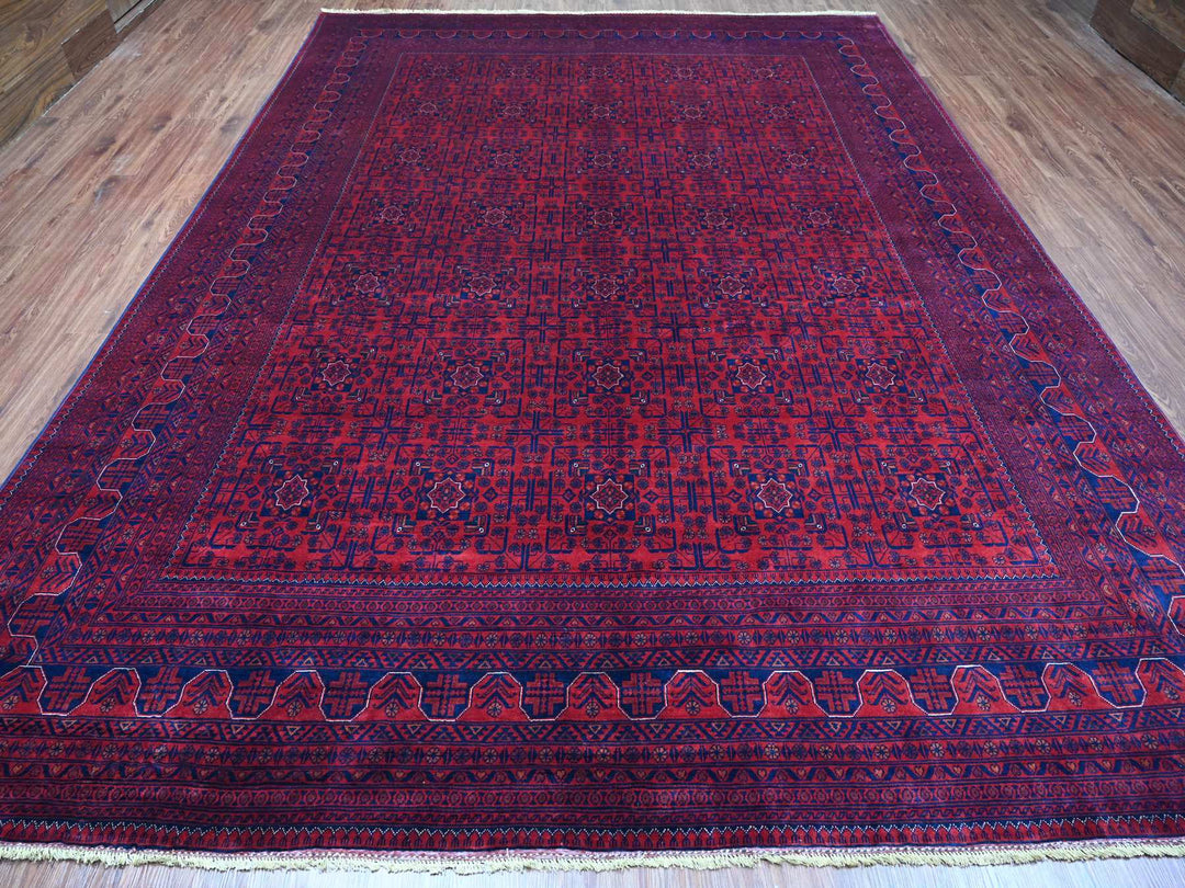 9'9" x 12'11" New Hand Knotted Red Wool Rectangle Oriental Rug - MOA10220001