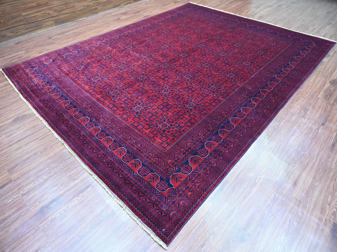 9'9" x 12'11" New Hand Knotted Red Wool Rectangle Oriental Rug - MOA10220001