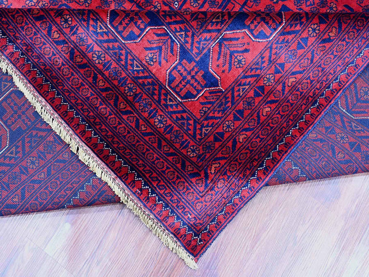 9'9" x 12'11" New Hand Knotted Red Wool Rectangle Oriental Rug - MOA10220001