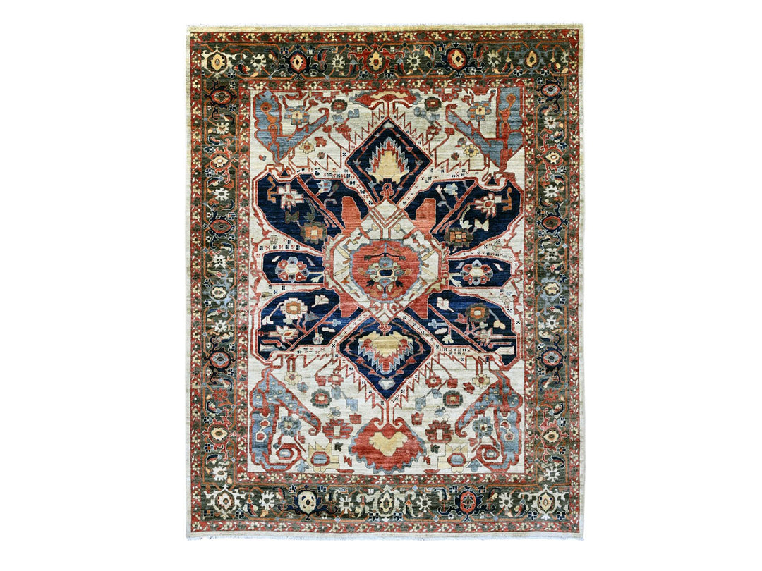 8'2" x 9'11" New Hand Knotted Brown Wool Rectangle Oriental Rug - MOA10220004