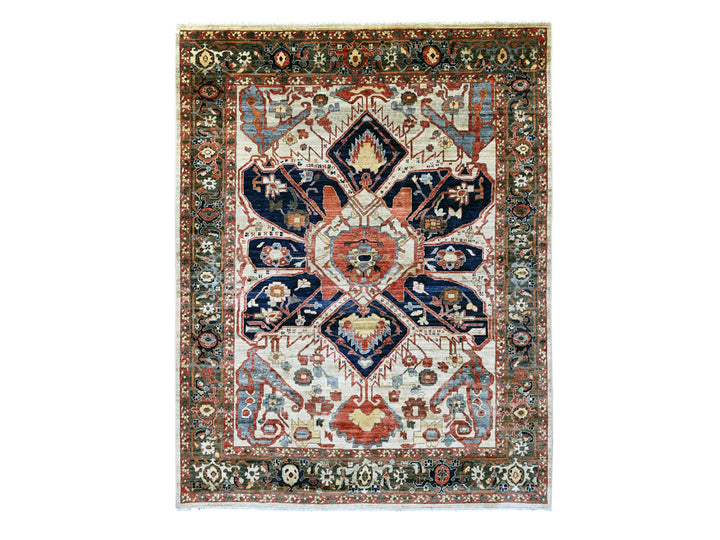 8'2" x 9'11" New Hand Knotted Brown Wool Rectangle Oriental Rug - MOA10220004