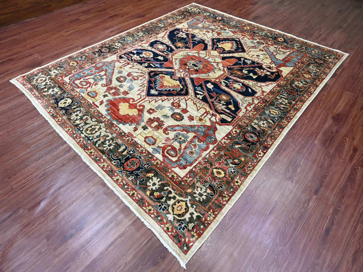 8'2" x 9'11" New Hand Knotted Brown Wool Rectangle Oriental Rug - MOA10220004
