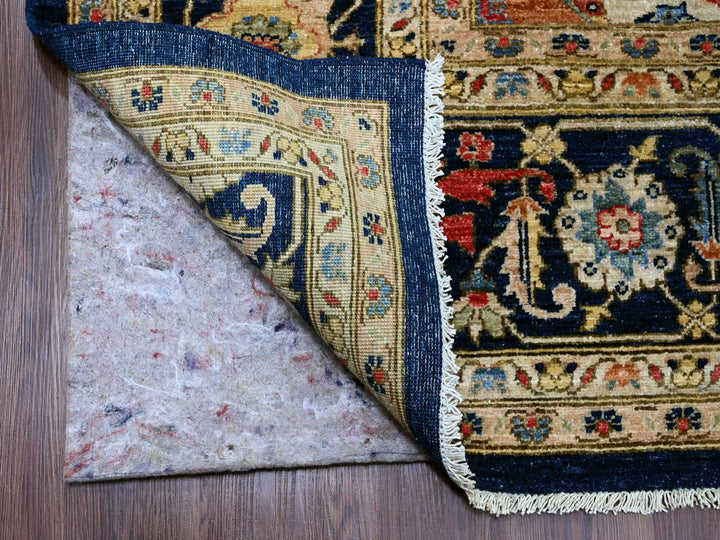 9'2" x 11'10" New Hand Knotted Blue Wool Rectangle Oriental Rug - MOA10220005