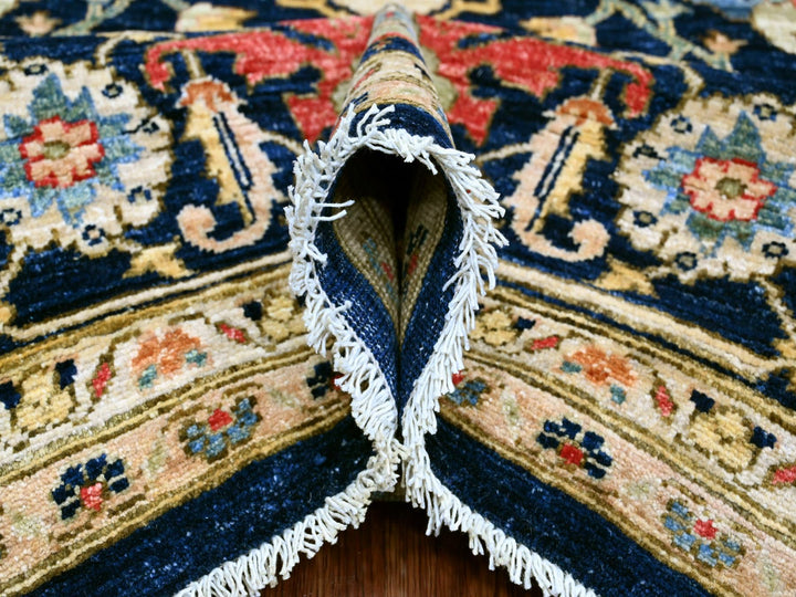 9'2" x 11'10" New Hand Knotted Blue Wool Rectangle Oriental Rug - MOA10220005
