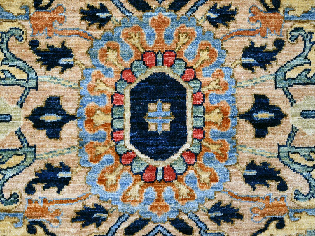 9'2" x 11'10" New Hand Knotted Blue Wool Rectangle Oriental Rug - MOA10220005