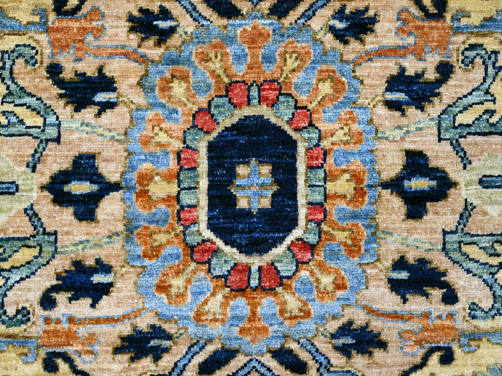 9'2" x 11'10" New Hand Knotted Blue Wool Rectangle Oriental Rug - MOA10220005
