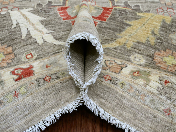 11'11" x 15'1" New Hand Knotted Grey Wool Rectangle Oriental Rug - MOA10220007