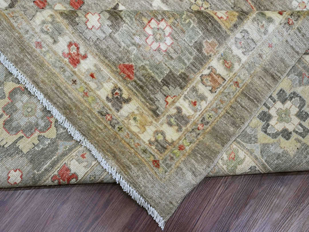 11'11" x 15'1" New Hand Knotted Grey Wool Rectangle Oriental Rug - MOA10220007
