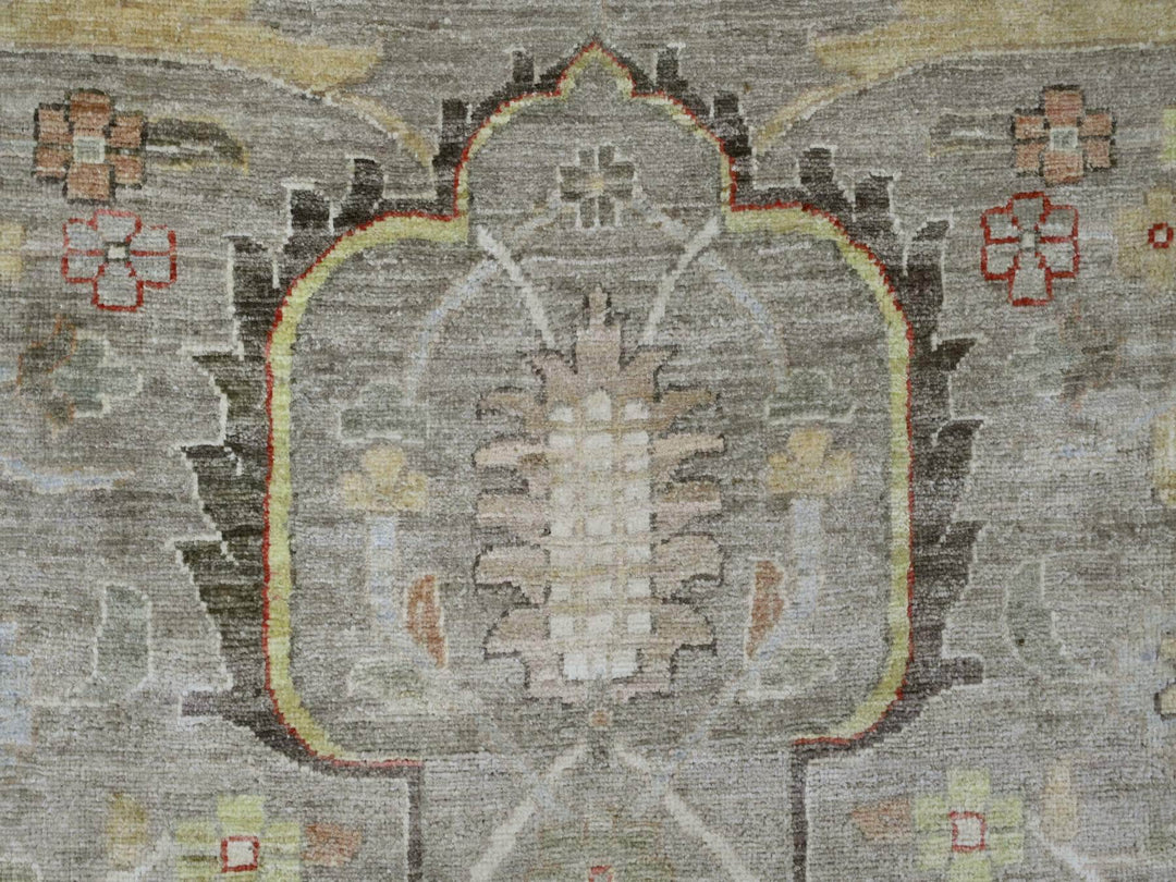 11'11" x 15'1" New Hand Knotted Grey Wool Rectangle Oriental Rug - MOA10220007