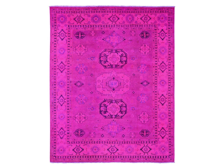 8'0" x 9'11" New Hand Knotted Overdyed Wool Rectangle Oriental Rug - MOA10220008