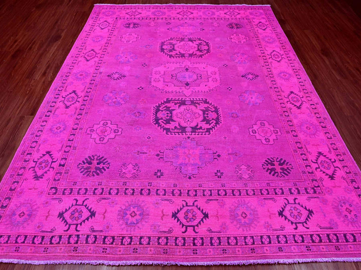 8'0" x 9'11" New Hand Knotted Overdyed Wool Rectangle Oriental Rug - MOA10220008