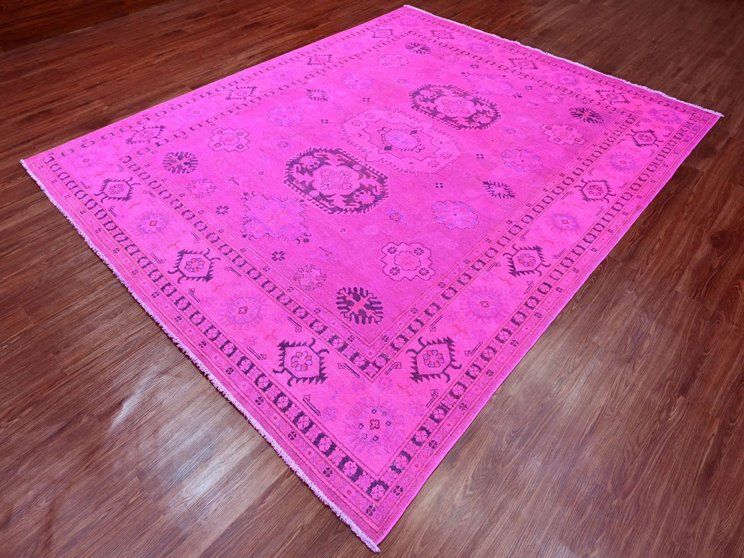 8'0" x 9'11" New Hand Knotted Overdyed Wool Rectangle Oriental Rug - MOA10220008