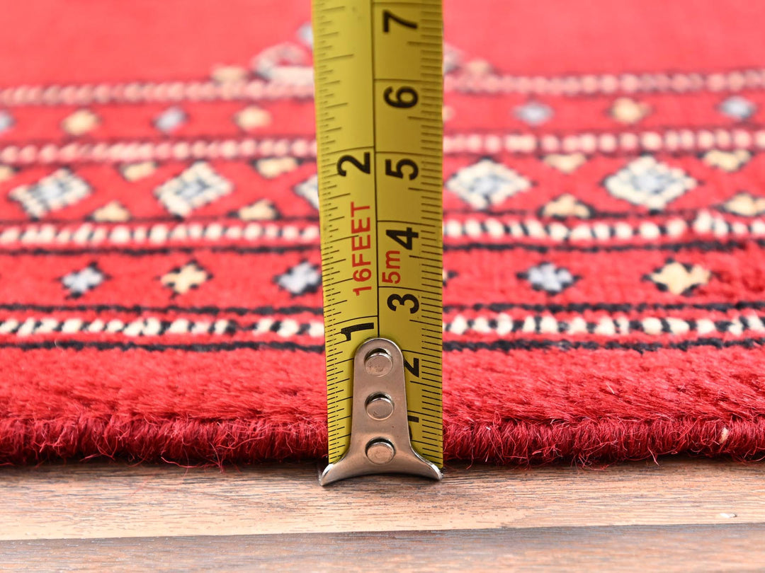 2'0" x 3'2" New Hand Knotted Red Wool Rectangle Oriental Rug - MOA1022000