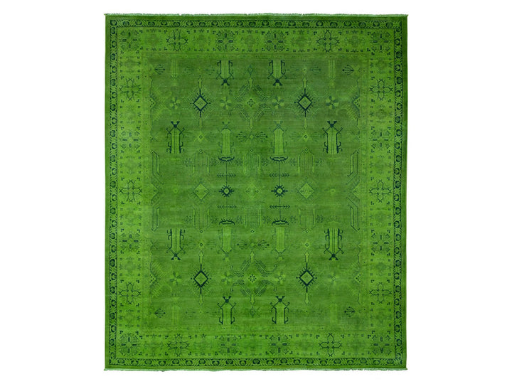 8'0" x 9'6" New Hand Knotted Overdyed Wool Rectangle Oriental Rug - MOA10220010