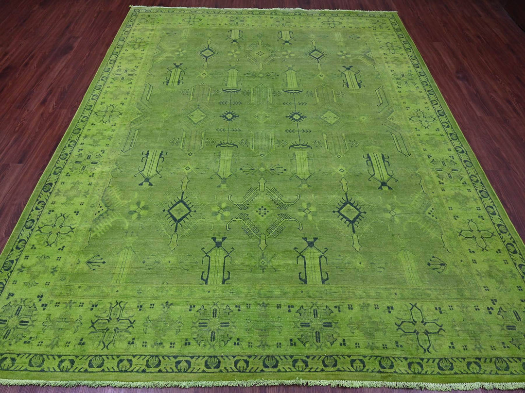 8'0" x 9'6" New Hand Knotted Overdyed Wool Rectangle Oriental Rug - MOA10220010