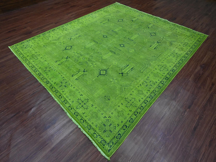 8'0" x 9'6" New Hand Knotted Overdyed Wool Rectangle Oriental Rug - MOA10220010